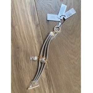 WHBM Leather bracelet with gold hardware and charms! NWT
